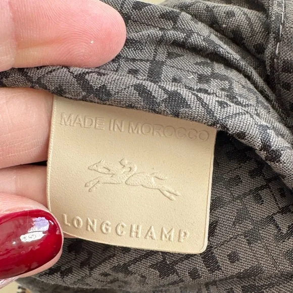 Longchamp le pliage cuir leather small handbag bag nude bone ivory off-white - Picture 15 of 17